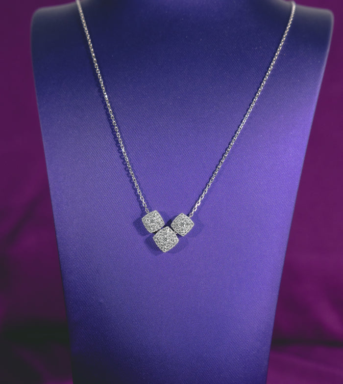 Iro Cushion 10Karat White Gold Moissanite Necklace