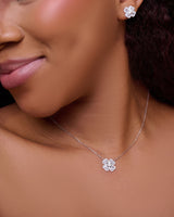 Yimi Moissanite Sterling Silver Necklace and Earring Set