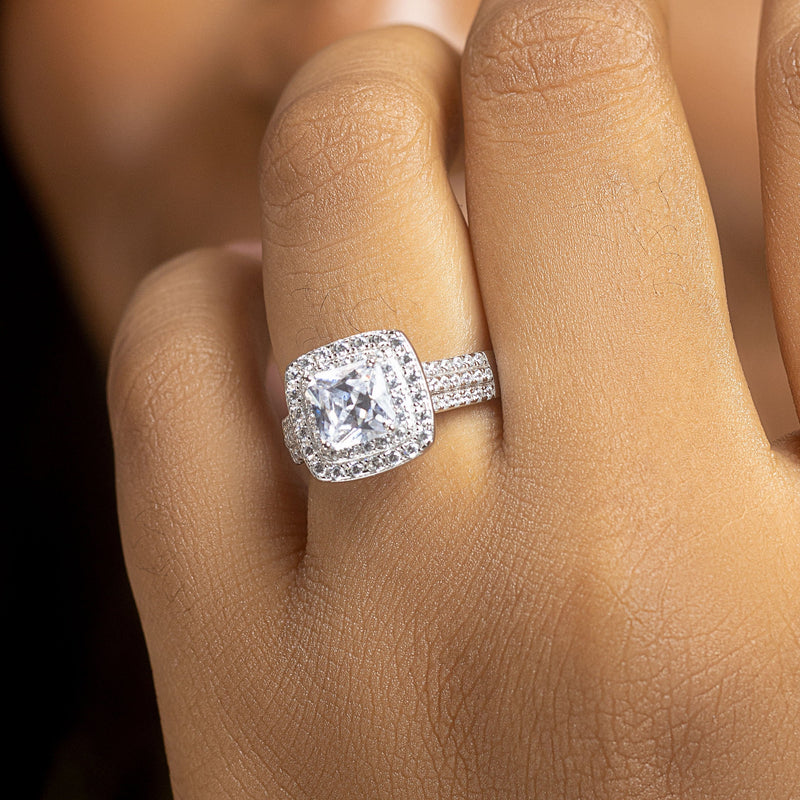 CTHY「ELLIPSE RING by Silver925」 2連15号 Zinnia Sterling Silver Engagement Ring – Saint Tracy