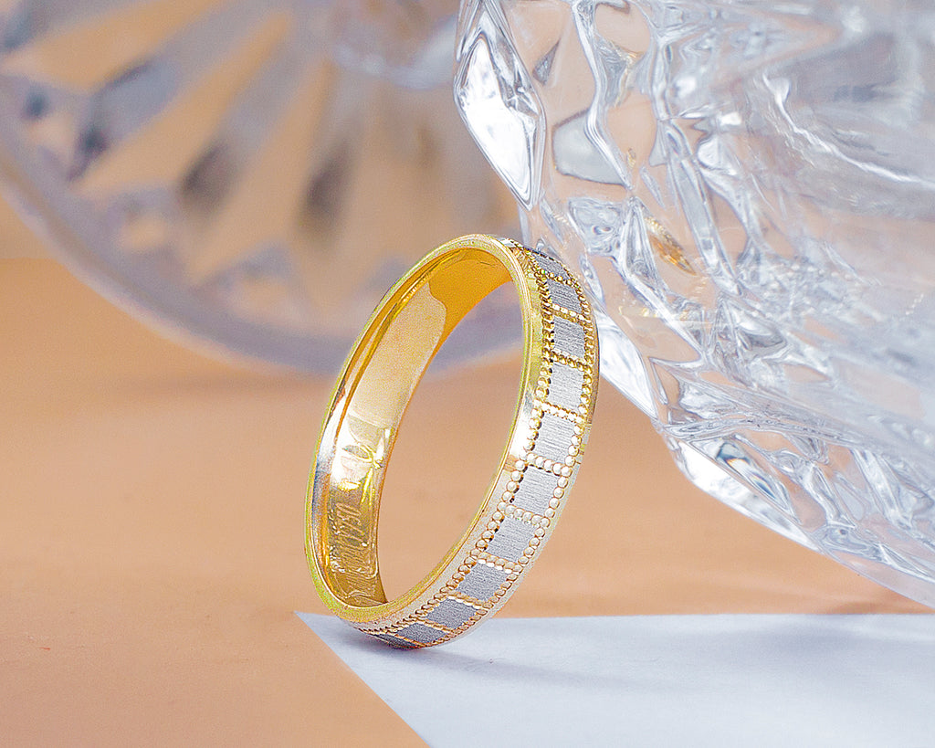 Dominic 18Karat Two-Tone Yellow Gold Wedding Band – Saint Tracy