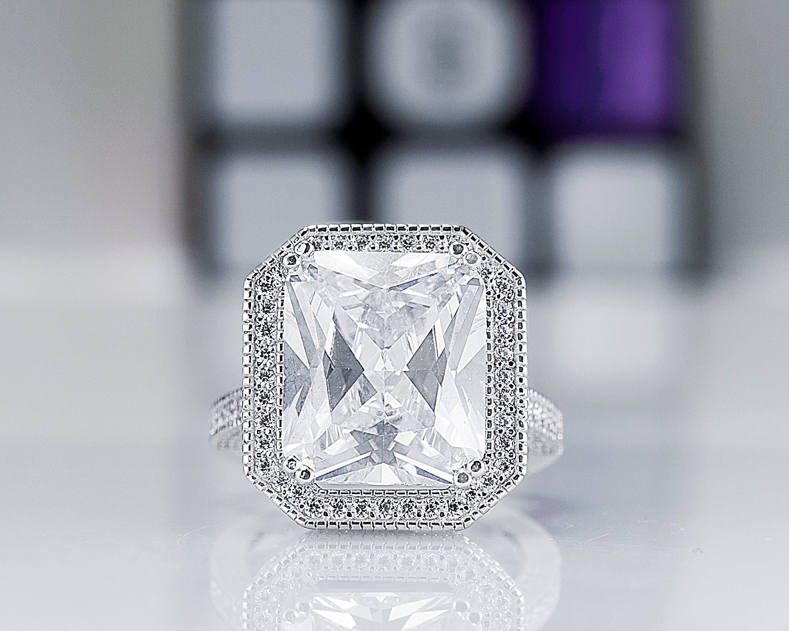 Drip Emerald Sterling Silver Engagement Ring Saint Tracy