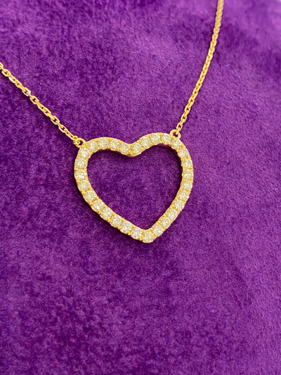Maya Heart 18Karat Yellow Gold Diamond Necklace