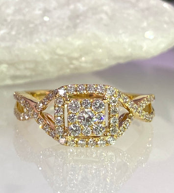 Luella 18Karat Yellow Gold SI Diamond Engagement Ring/ Ghana